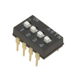 OMRON A6TN series: sliding DIP switch (blade type high voltage contact) - A6TN-4104