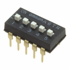 OMRON A6TN series: sliding DIP switch (blade type high voltage contact) - A6TN-5104