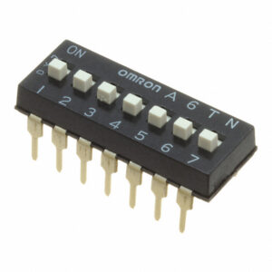 OMRON A6TN series: sliding DIP switch (blade type high voltage contact) - A6TN-7104